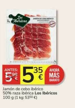 Consum Jamón de cebo ibérico 50% raza ibérica los ibéricos oferta