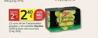 Consum 12 uvas de las campanadas peladas y sin semillas mocitos oferta