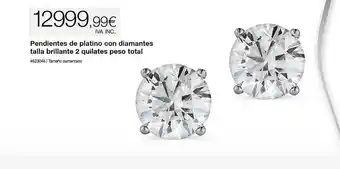 Costco Pendientes de platino con diamantes talla brillante 2 quilates peso total oferta
