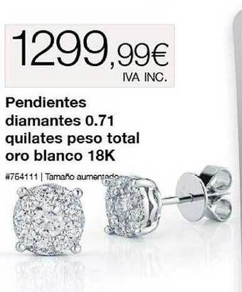Costco Pendientes diamantes 0.71 quilates peso total oro blanco 18k oferta