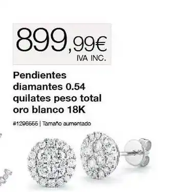 Costco Pendientes diamantes 0.54 quilates peso total oro blanco 18k oferta