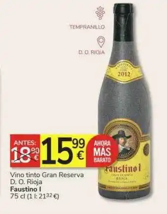 Consum Vino tinto gran reserva d.o. rioja faustino i oferta