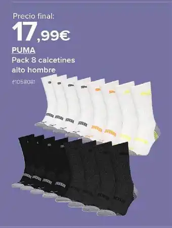Costco Puma pack 8 calcetines alto hombre oferta