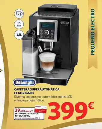 Alcampo Delonghi cafetera superautomática ecam23460b oferta