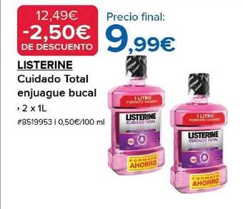 Costco Listerine cuidado total enjuague bucal oferta
