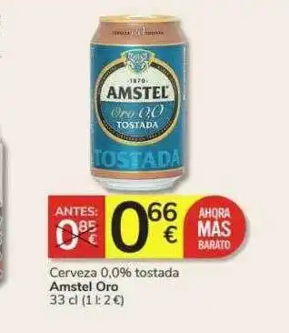 Consum Cerveza 0.0% tostada amstel oro oferta