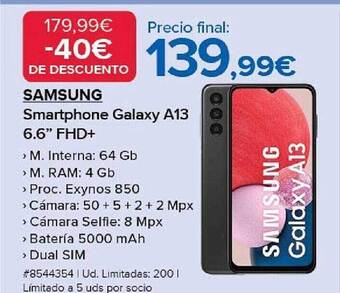 Costco Samsung smartphone galaxy a13 6.6 oferta