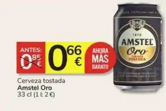 Consum Cerveza tostada amstel oro oferta