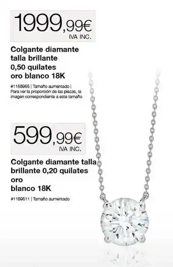 Costco Colgate diamante talla brillante 0.50 quilates oro blanco 18k colgante diamante talla brillante 0.20 quilates oro blanco 18k oferta