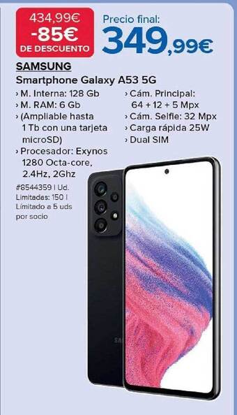 Costco Samsung smartphone galaxy a53 5g oferta
