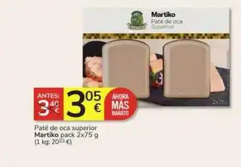 Consum Paté de oca superior martiko oferta