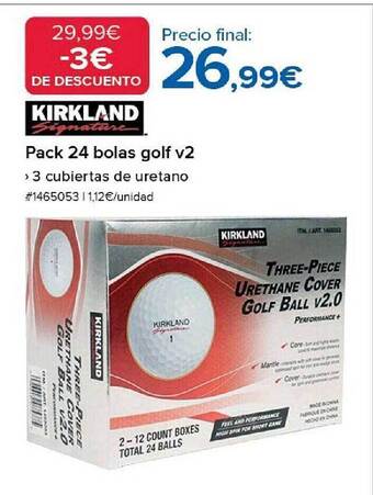 Costco Kirkland pack 24 bolas golf v2 oferta