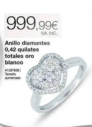 Costco Anillo diamantes 0.42 quilates totales oro blanco oferta