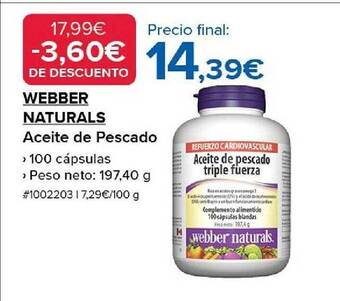 Costco Webber naturals aceite de pescado oferta