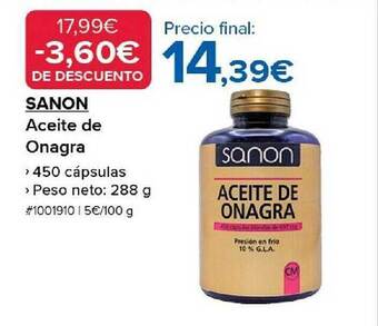 Costco Sanon aceite de onagra oferta