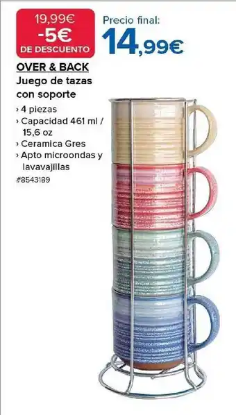Costco Over & back juego de tazas con soporte oferta