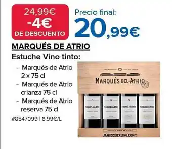Costco Marqués de atrio estuche vino tinto oferta