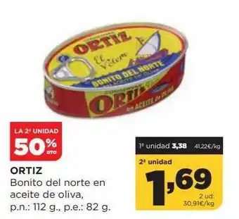 Alimerka La 2a unidad 50% dto ortiz bonito del norte en aceite de oliva oferta