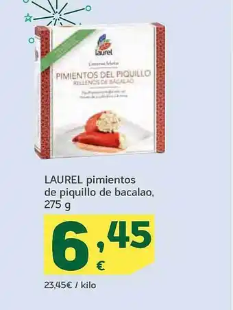 HiperDino Laurel pimientos de piquillo de bacalao oferta