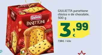 HiperDino Giulietta panettone clásico o de chocolate oferta