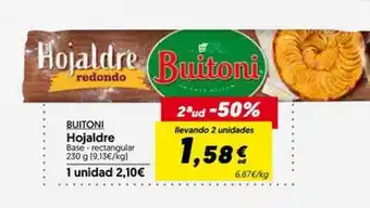 Hiper Usera 2a ud -50% buitoni hojaldre base rectangular oferta