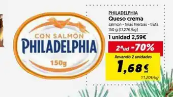 Hiper Usera 2a ud -70% philadelphia queso creama oferta