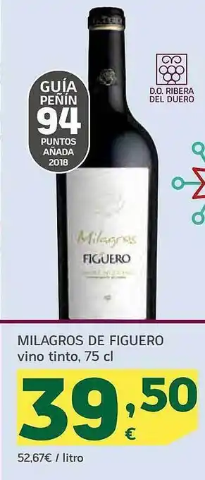 HiperDino Milagros de figuero vino tinto oferta