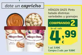 HiperDino Häagen dazs pints helado oferta
