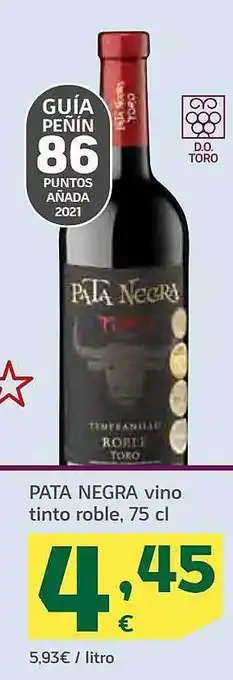 HiperDino Pata negra vino tinto roble oferta