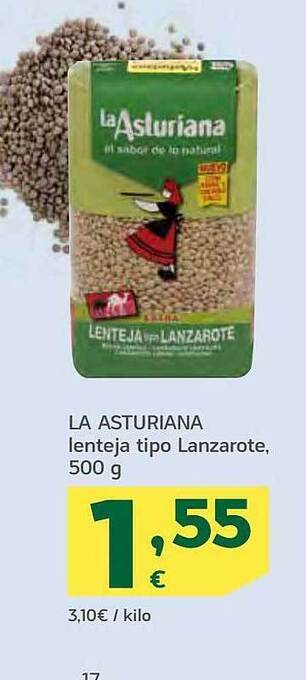 HiperDino La asturiana lenteja tipo lanzarote oferta
