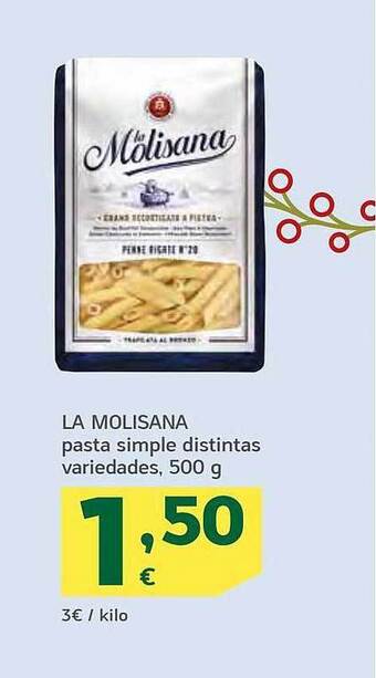 HiperDino La molisana pasta simple distintas variedades oferta