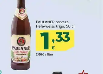 HiperDino Paulaner cerveza hefe-weiss trigo oferta