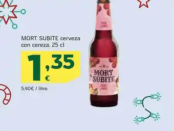 HiperDino Mort subite cerveza con cereza oferta