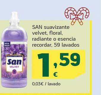 HiperDino San suavizante velvet, floral, radiante o esencia recordar 59 lavados oferta