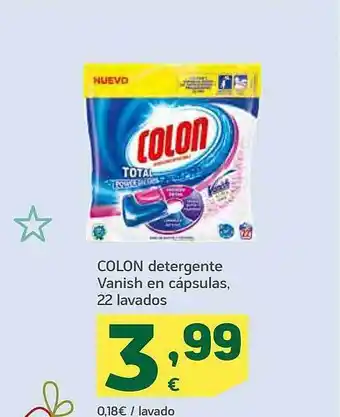 HiperDino Colon detergente vanish en cápsulas 22 lavados oferta