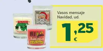 HiperDino Vasos mensaje navidad oferta
