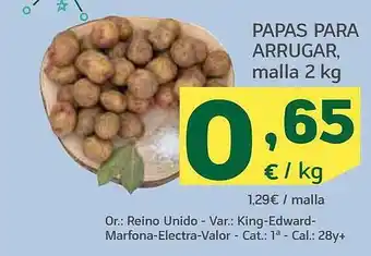 HiperDino Papas para arrugar oferta