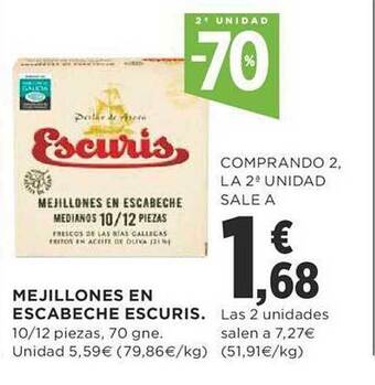 Supercor Mejillones en escabeche escuris oferta