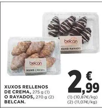 Supercor Xuxos rellenos de crema y rayados belcan oferta