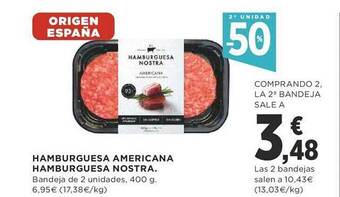 Supercor Exprés 2a unidad -50% hamburguesa americana hamburguesa nostra oferta