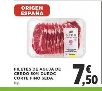 Supercor Filetes de aguja de cerdo 50% duroc corte fino seda oferta