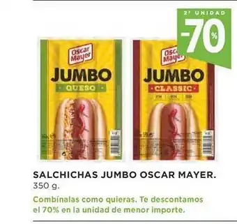 Supercor Salsichas jumbo oscar mayer 2a unidad -70% oferta
