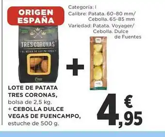 Supercor Exprés Lote de patata tres coronas + cebolla dulce vegas de fuencampo oferta
