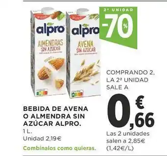 Supercor Exprés 2a unidad -70% bebida de avena o almendra sin azúcar alpro oferta