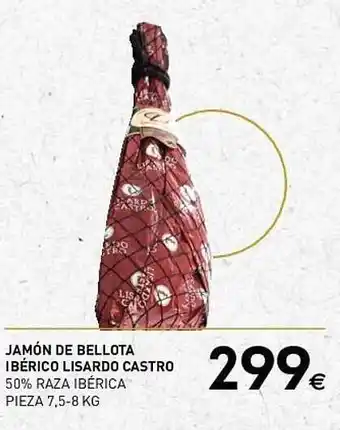 BM Supermercados Jamón de bellota ibérico lisardo castro 50% raza ibérica oferta