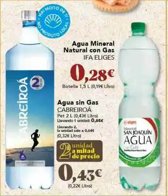 Gadis Agua mineral natural con gas ifa eliges agua sin gas cabreiroa oferta