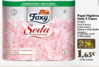 Gadis Papel higiénico seda 3 capas foxy oferta