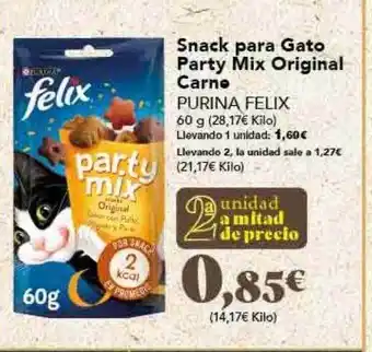 Gadis Snack para gato party mix original carne purina felix oferta