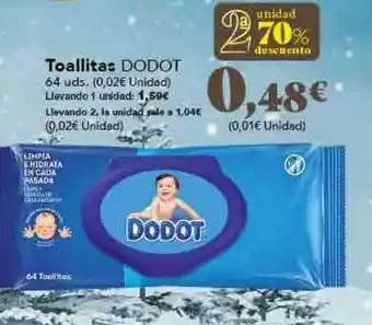 Gadis 2a unidad 70% descuento toallitas dodot oferta