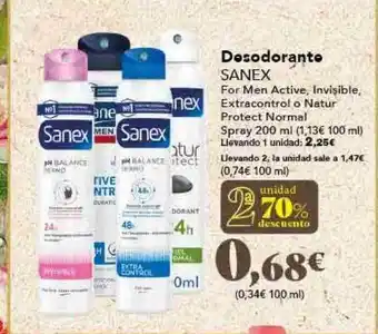 Gadis 2a unidad 70% descuento desodorante sanex oferta